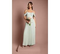 Coast Women's Bardot Pleated Maxi Bridesmaid Dress in Sage | Size: 12 Coast Sage 12