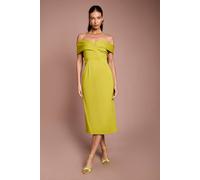 Coast Women's Bardot Ponte Column Midi Dress in Lime | Size: 18