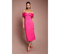 Coast Women's Bardot Ponte Column Midi Dress in Magenta | Size: 12