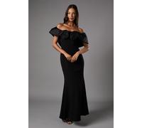 Coast Women's Bardot Rose Detail Maxi Dress in Black | Size: 8 Coast Black 8