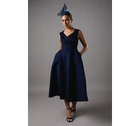 Coast Women's Bardot Scuba Midi Dress in Navy | Size: 10 Coast Navy 10