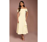 Coast Women's Bardot Waterfall Crepe Midi Dress in Butter | Size: 16 Coast Butter 16