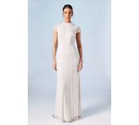 Coast Women's Honoured Beaded & Embellished Cap Sleeve Fishtail Wedding Dress in Ivory | Size: 12 Coast Ivory 12