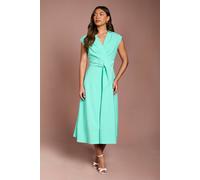 Coast Women's Belted Crepe Dress in Aqua | Size: 8