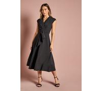 Coast Women's Belted Crepe Dress in Black | Size: 14 Coast Black 14
