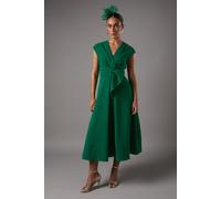 Coast Women's Belted Crepe Dress in Emerald | Size: 12