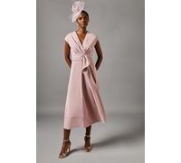Coast Women's Belted Crepe Midi Dress in Rose | Size: 14 Coast Rose 14
