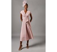 Coast Women's Belted Crepe Midi Dress in Rose | Size: 16 Coast Rose 16