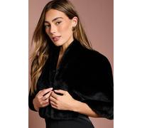 Coast Women's Black Faux Fur Short Cape | Size: 18