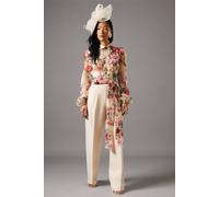 Coast Women's Blouson Sleeve Pintuck Detail Wide Leg Jumpsuit in Ivory | Size: 10