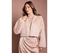 Coast Occasion Short Edge To Edge Faux Fur Coat In Blush blush 10
