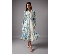 Coast Women's Boarder Printed Organza Shirt Dress in White | Size: 12 Coast White 12