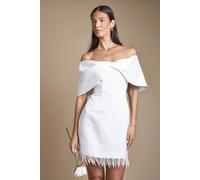 Coast Women's Bow Detail Mini Wedding Dress With Pearl Trim in Ivory | Size: 14