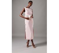 Bow Detail Round Neck Midaxi Dress Coast Pink 8