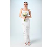Coast Women's Bow Embellished Maxi Wedding Dress in Ivory | Size: 12 Coast Ivory 12