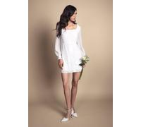 Coast Women's Bow Embellished Sleeve Mini Dress in Ivory | Size: 14 Coast Ivory 14