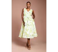 Coast Women's Bow Front Jacquard Midi Dress in Green | Size: 8 Coast Green 8