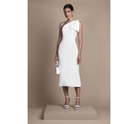 Coast Women's Bow One Shoulder Midi Wedding Dress in Ivory | Size: 16 Coast Ivory 16