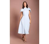 Coast Women's Bow Shoulder Crepe Midi Dress in Light Blue | Size: 14