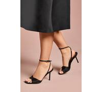 Coast Women's Bree Satin Cross Over High Stiletto Heel Sandals in Black | Size: 7 Coast Black 7