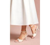 Coast Women's Bridal Bree Satin Cross Over High Stiletto Heel Sandals in White | Size: 6 Coast White 6