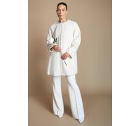 Coast Women's Bridal Diamante Detail Midi Coat in Ivory | Size: 12 Coast Ivory 12