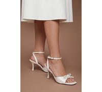 Coast Women's Bridal Emma Satin Bow Detail High Heeled Sandals in White | Size: 8