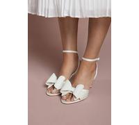 Coast Women's Bridal Eva Satin Bow High Stiletto Heel Sandals in White | Size: 7 Coast White 7