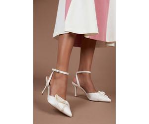 Coast Women's Bridal Rosa Satin Ruffle Detail High Stiletto Heeled Court Shoes in White | Size: 3