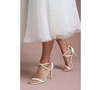 Coast Women's Bridal Strictly Faux Leather Cross Strap High Stiletto Sandals in White | Size: 3 Coast White 3