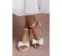Coast Women's Bridal Tala Satin Structured Bow High Heel Platform Sandals in White | Size: 8 Coast White 8