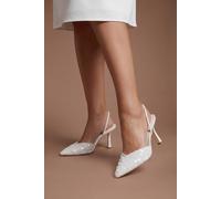 Coast Women's Bridal Trinnie Faux Leather Sequin Mesh Medium Stiletto Heel Court Shoes in White | Size: 5 Coast White 5