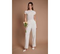 Coast Women's Bridal Wide Leg Tailored Trouser in Ivory | Size: 14