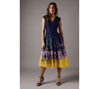 Coast Women's Burnout Organza Drop Waist Midi Dress in Navy Coast Navy One Size