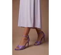 Coast Women's Cadenza Satin Cross Strap High Stiletto Heel Sandals in Purple | Size: 7