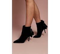 Coast Women's Camilla Velvet Bow Back Stiletto High Heeled Ankle Boots in Black | Size: 6 Coast Black 6