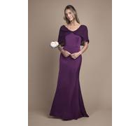 Coast Women's Chiffon Bardot Satin Bridesmaid Dress in Grape | Size: 8 Coast Grape 8