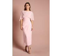 Coast Chiffon Cape Pencil Dress, 8, Blush