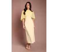 Coast Women's Chiffon Cape Pencil Dress in Lemon | Size: 16