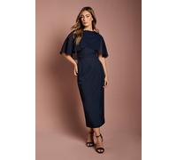 Coast Women's Chiffon Cape Pencil Dress in Navy | Size: 18 Coast Navy 18