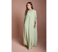Coast Women's Chiffon Cape Style Sequin Maxi Dress in Sage | Size: 16 Coast Sage 16