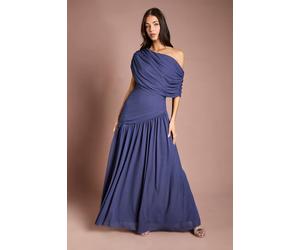 Coast Women's Contour Collective One Shoulder Drape Maxi Dress in Slate | Size: 10