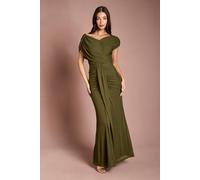 Coast Women's Contour Collective Wrap Front Stretch Jersey Maxi Dress in Khaki | Size: 14