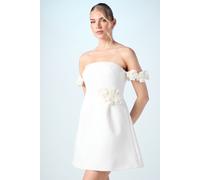 Coast Women's Corsage Bandeau Bridal Mini Dress in Ivory | Size: 10 Coast Ivory 10