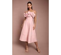 Coast Women's Corsage Linen Midi Dress in Blush | Size: 12 Coast Blush 12