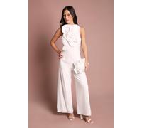 Coast Women's Corsage Pleated Trouser Wide Leg Jumpsuit in Ivory | Size: 12