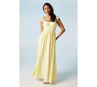 Coast Women's Corset Detail Georgette Bridesmaid Maxi Dress in Lemon | Size: 10 Coast Lemon 10