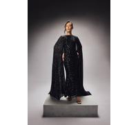 Coast Women's Couture Sequin Cape Sleeve Maxi Dress in Black | Size: 14