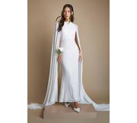 Coast Women's Couture Sequin Cape Sleeve Maxi Dress in Ivory | Size: 10