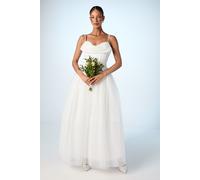 Coast Women's Cowl Neck Corset Satin Wedding Dress in Ivory | Size: 14 Coast Ivory 14